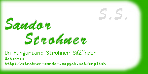 sandor strohner business card